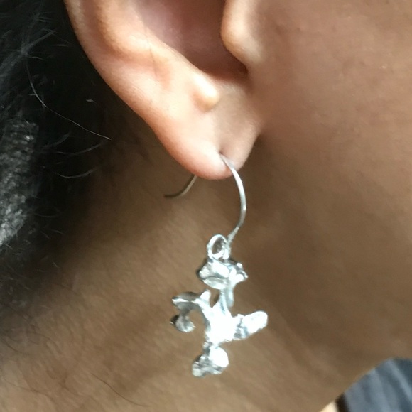 Sterling Silver Free Form Earrings - Picture 1 of 16